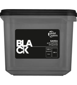 Банка для сыпучих продуктов Plast Team BLACK 0,55л прямоугольная PT170610621