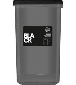 Банка для сыпучих продуктов Plast Team BLACK 1,1л прямоугольная PT170710621
