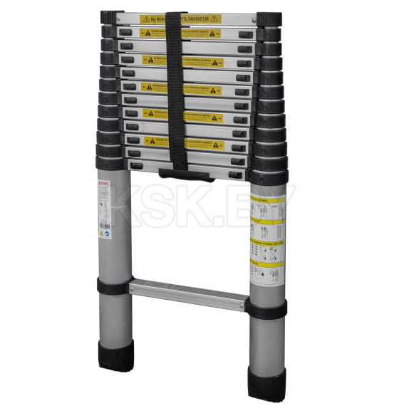Лестница телескопическая алюминиевая 1х13 перекладин, односекционная 3,8м Новая Высота 2211113ТЛ (2211113ТЛ) 