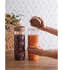 Банка для сыпучих продуктов Plast Team Stockholm 1,5л шоколадный мокко PT170310015