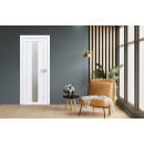 Дверь межкомнатная Амати 05, 800х2000, Экошпон, Бьянко,стекло матовое