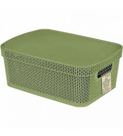 Корзина для хранения Keeplex Green Republic с крышкой 5л 28,1х18,5х13,9см полынь KL411311049