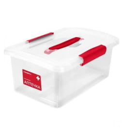 Контейнер-аптечка Keeplex Family doctor с защелками и ручкой 7л 35х23,5х14,8см прозрачный кристалл KL252711999