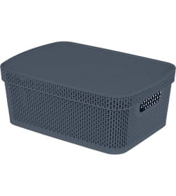 Корзина для хранения Keeplex Ajur с крышкой 11л 38х27х14,3см космический серый KL411511026