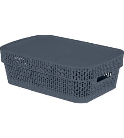 Корзина для хранения Keeplex Ajur с крышкой 3л 28,1х18,5х8,9см космический серый KL411111026