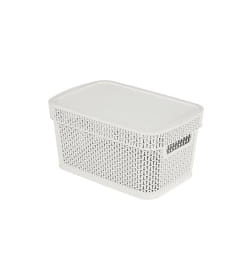 Корзина для хранения Keeplex Ajur с крышкой 5л 28,1х18,5х13,9см белое облако KL411311048