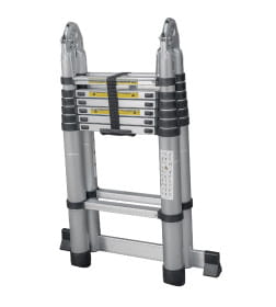 Лестница телескопическая алюминиевая 2х7 перекладин, двухсекционная 4,4м 2311ТЛ Новая Высота 2311207ТЛ