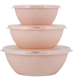 Набор мисок HELSINKI с крышками 3 шт (5л, 3л, 2 л) пепельный жемчуг PT127910024