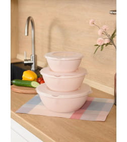 Набор мисок HELSINKI с крышками 3 шт (5л, 3л, 2 л) пепельный жемчуг PT127910024