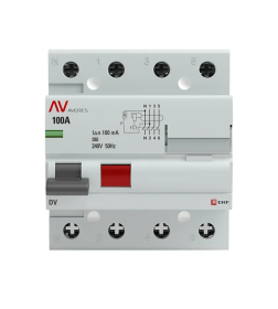 Устройство защитного отключения DV 4P 100А/100мА (A) EKF AVERES