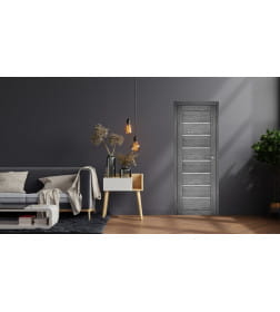 Дверь межкомнатная Амати 01,900х2000, Экошпон, Дуб шале графит,стекло матовое