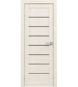 Дверь межкомнатная Амати 01,600х2000, Экошпон, Эшвайт,стекло черное