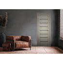 Дверное полотно Амати 01,700х2000,Экошпон,Дымчатый дуб,стекло черное