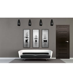 Дверное полотно Амати 01,800х2000,Экошпон,Венге,стекло черное