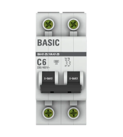 Выключатель автоматический 2P 6А (C) 4,5кА ВА 47-29 Basic