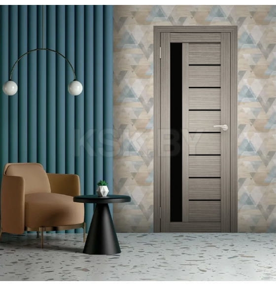 Дверь межкомнатная "Амати  04(ч)", дуб дымчатый, 600х2000