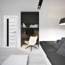 Дверное полотно Амати 04, 800х2000, Экошпон,Бетон снежный,стекло черное