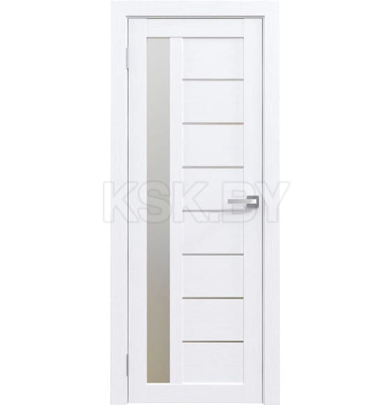 Дверь межкомнатная Амати 04, 600х2000, Экошпон,Бьянко,стекло матовое