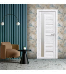 Дверь межкомнатная Амати 04, 800х2000, Экошпон,Сканди классик,стекло матовое