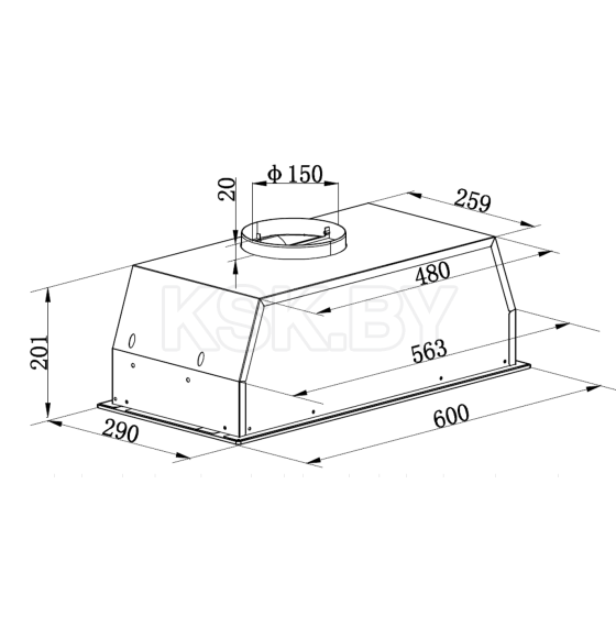 Вытяжка кухонная EXITEQ EX-6076 Black (EX-6076 Black) 