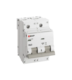 Выключатель автоматический 2P 63А (D) 10kA ВА 47-100M без теплового расцепителя EKF PROxima