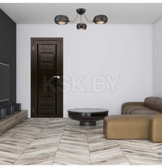 Дверь межкомнатная Амати 06, 600х2000, Экошпон,  Венге, мателюкс черное