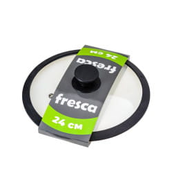 Крышка стеклянная 24 см с силиконовым ободом HEBAKY25005