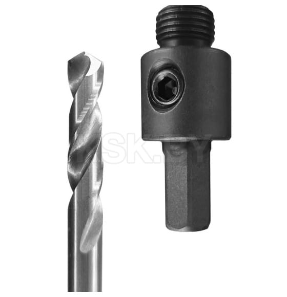 Переxодник HEX 9,5 мм (3/8'') c центр.сверлом для коронок д.14-30 мм GRAFF в блистере 2631430 (2631430) 