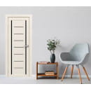 Дверь межкомнатная Амати 06, 800х2000, Экошпон, Эшвайт, мателюкс черное