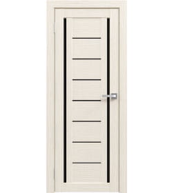 Дверь межкомнатная Амати 06, 800х2000, Экошпон, Эшвайт, мателюкс черное