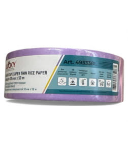 Лента малярная, сверхтонкая на рисовой бумаге LUCKY для деликатных поверхностей 38 мм х 50 м