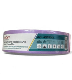 Лента малярная, сверхтонкая на рисовой бумаге LUCKY для деликатных поверхностей 30 мм х 50 м, Китай