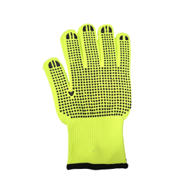 Перчатки из полиэстра с ПВХ покрытием "ТОЧКА" 10кл. вязки "САЛАТОВЫЕ" с внутр. ворсовым начесом PROFMAER