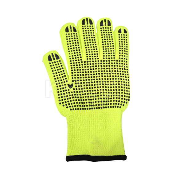 Перчатки из полиэстра с ПВХ покрытием "ТОЧКА" 10кл. вязки "САЛАТОВЫЕ" с внутр. ворсовым начесом PROFMAER (8910079) 