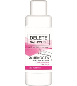 Жидкость для снятия лака DELETE с миндальным маслом 100мл