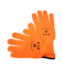 Перчатки полиэстеровые ОРАНЖЕВЫЕ с лат покр., 10кл. вязки, с внутр. ворс подкладкой PROFMAER