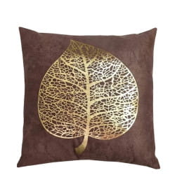 Наволочка декоративная MATEX LUXURY ЛИСТ Размер: 45x45  темно-коричневый, золотой  68-983