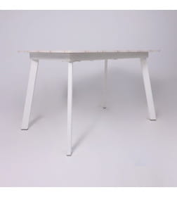 Стол AV 1209/1, ЛМДФ, раздвижной 1200(1600)*800 Азул Оникс/белый