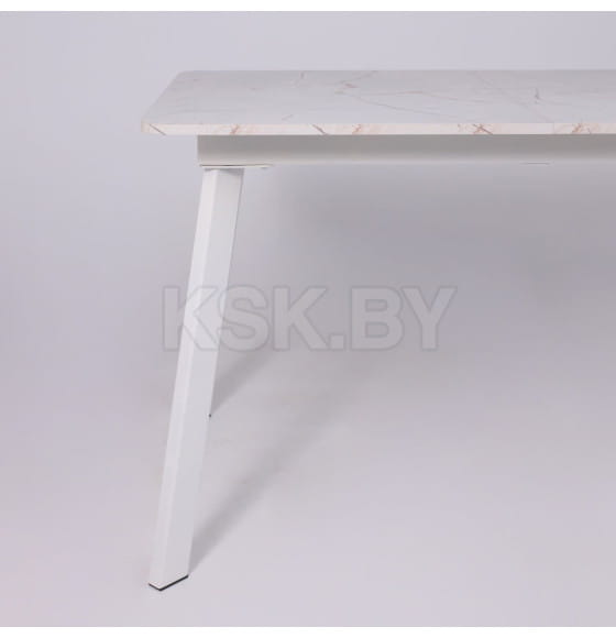 Стол AV 1209/1, ЛМДФ, раздвижной 1200(1600)*800 Азул Оникс/белый (126255) 