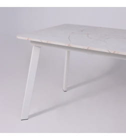 Стол AV 1209/1, ЛМДФ, раздвижной 1200(1600)*800 Азул Оникс/белый