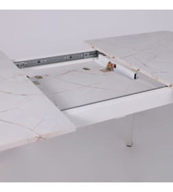 Стол AV 1209/1, ЛМДФ, раздвижной 1200(1600)*800 Азул Оникс/белый