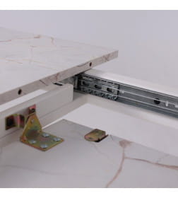 Стол AV 1209/1, ЛМДФ, раздвижной 1200(1600)*800 Азул Оникс/белый