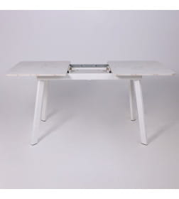 Стол AV 1209/1, ЛМДФ, раздвижной 1200(1600)*800 Азул Оникс/белый