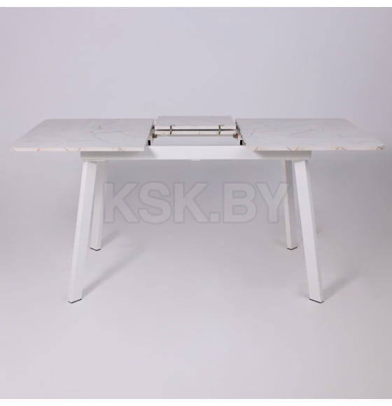 Стол AV 1209/1, ЛМДФ, раздвижной 1200(1600)*800 Азул Оникс/белый (126255) 