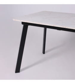 Стол AV 1209/1, ЛМДФ, раздвижной 1200(1600)*800 Азул Оникс/черный