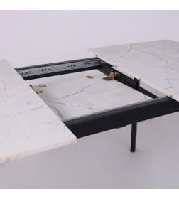 Стол AV 1209/1, ЛМДФ, раздвижной 1200(1600)*800 Азул Оникс/черный