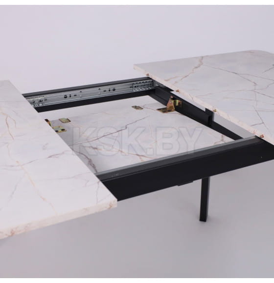 Стол AV 1209/1, ЛМДФ, раздвижной 1200(1600)*800 Азул Оникс/черный (126245) 