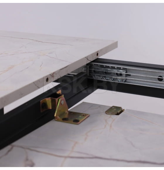 Стол AV 1209/1, ЛМДФ, раздвижной 1200(1600)*800 Азул Оникс/черный (126245) 