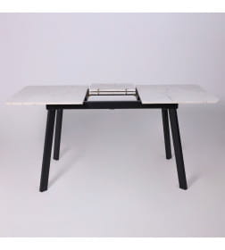 Стол AV 1209/1, ЛМДФ, раздвижной 1200(1600)*800 Азул Оникс/черный