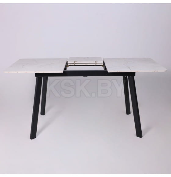 Стол AV 1209/1, ЛМДФ, раздвижной 1200(1600)*800 Азул Оникс/черный (126245) 